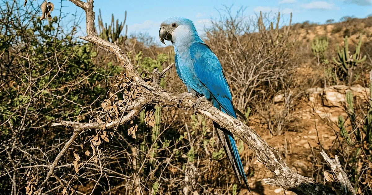 Guacamaya azul: vuelta a las varandas tras 30 años de ausencia por reforestación