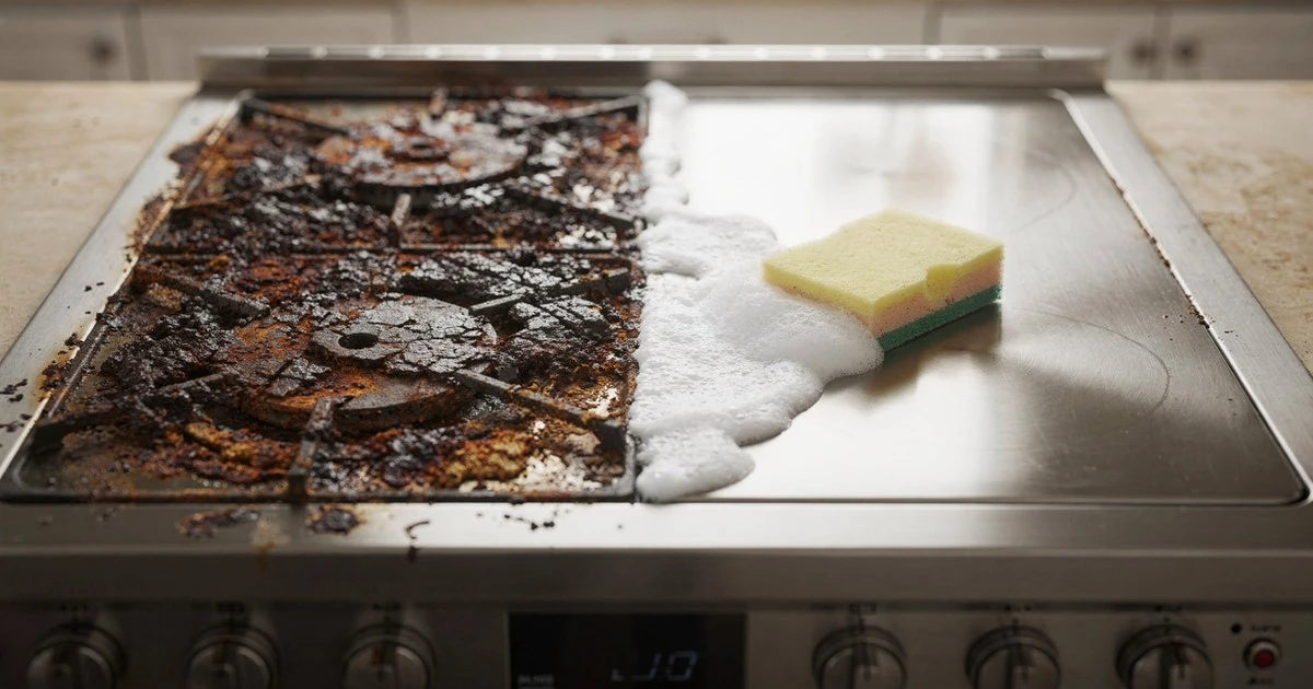 El limpiador casero que deja tu cocina reluciente como un espejo y elimina la costra quemada imposible