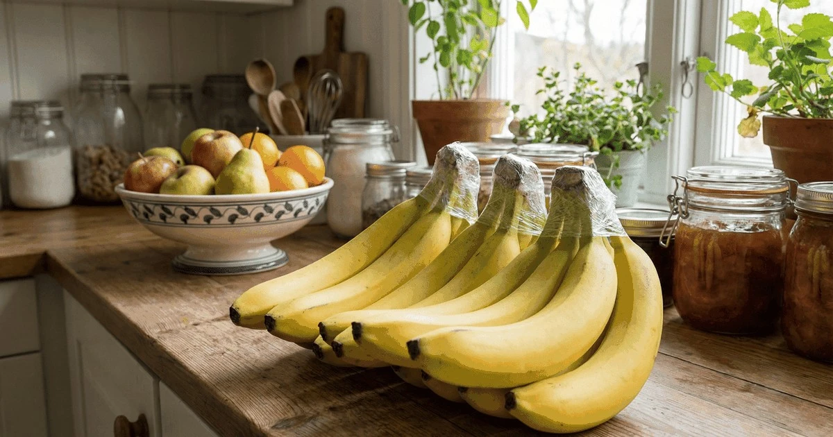 Evita que tus plátanos maduren demasiado rápido: el truco del plástico en el rabillo