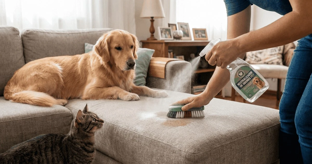 El truco infalible: bicarbonato y suavizante para un sofá como nuevo y sin olor a mascota