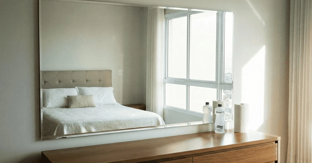 El truco oculto para dejar el espejo del dormitorio impecable (sin pelusas ni manchas)