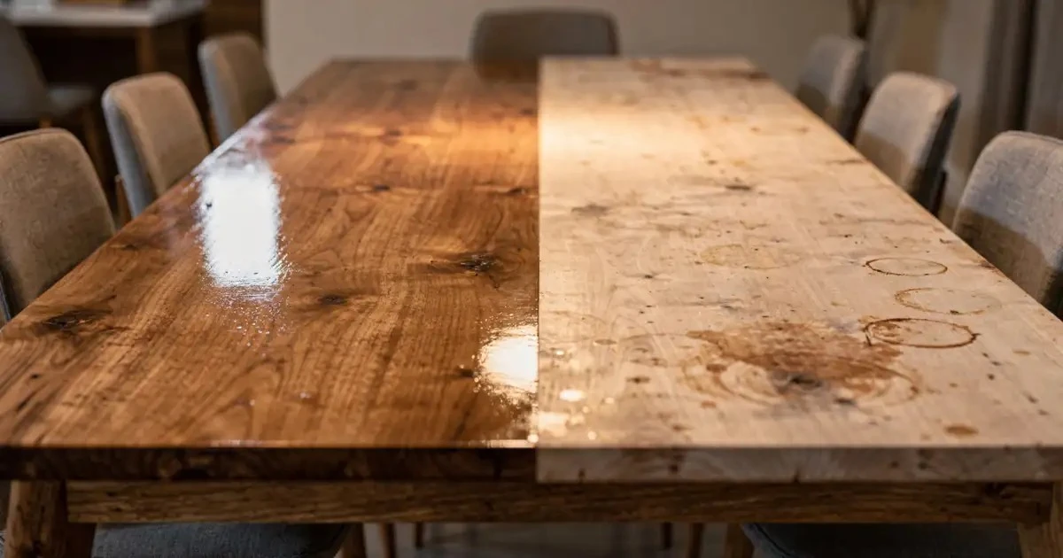 ¿Cuánto cuesta restaurar tu mesa de comedor de madera con marcas de vasos? El secreto por 150€