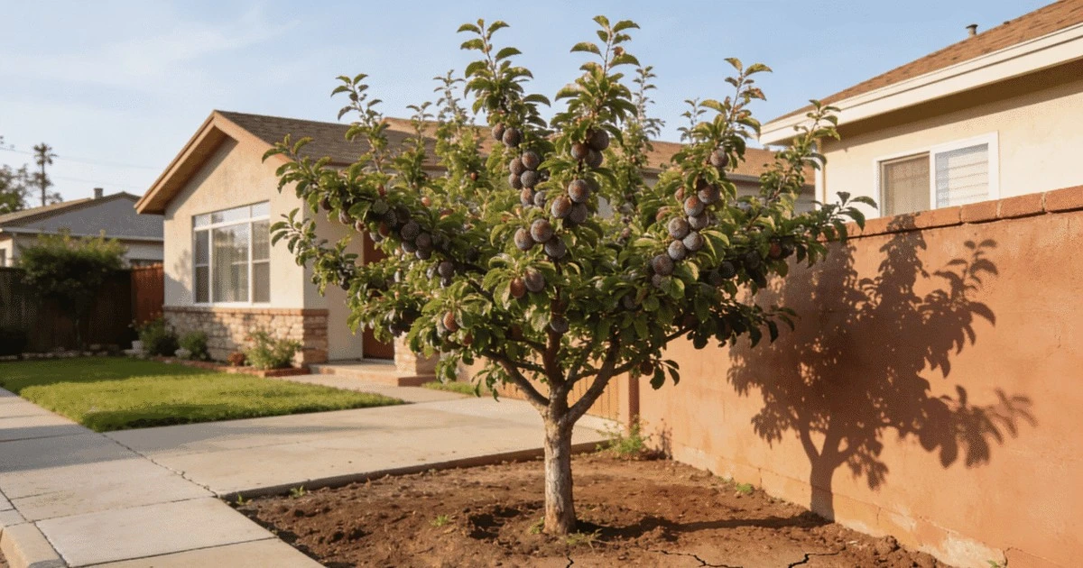 Elige la ciruela: el árbol frutal perfecto sin raíces invasivas para patios pequeños