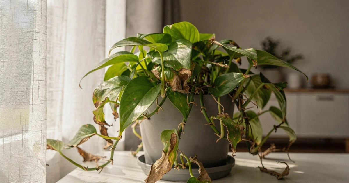 Por que as pontas das folhas da sua Jiboia ficam queimadas e amareladas