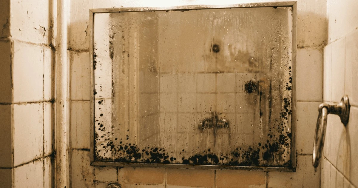 Por que o espelho do banheiro começa a ficar com manchas pretas