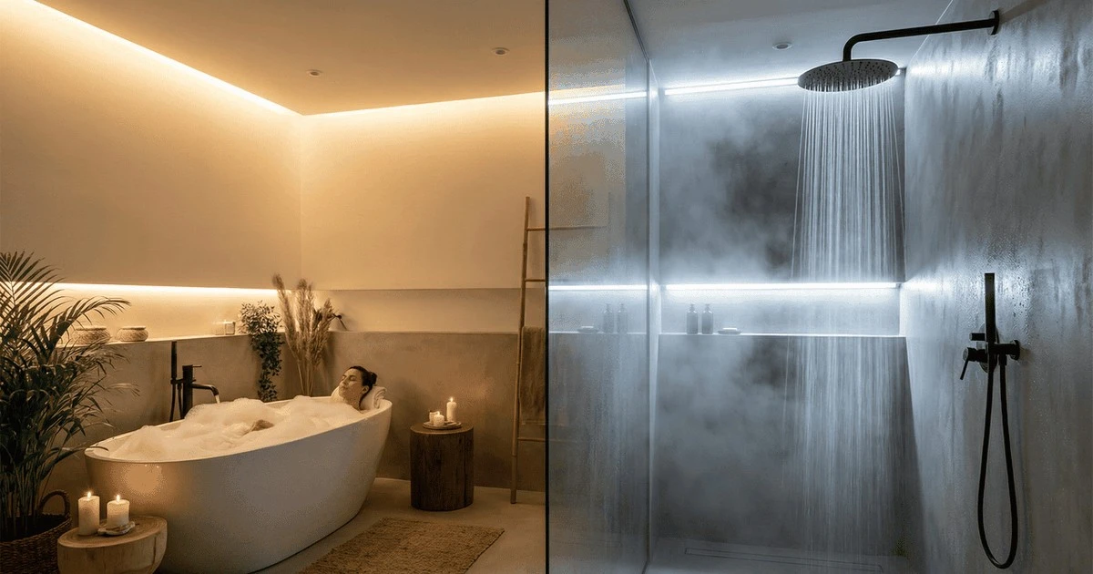 Ducha de techo o bañera de inmersión: ¿Cuál es la elección perfecta para tu baño?