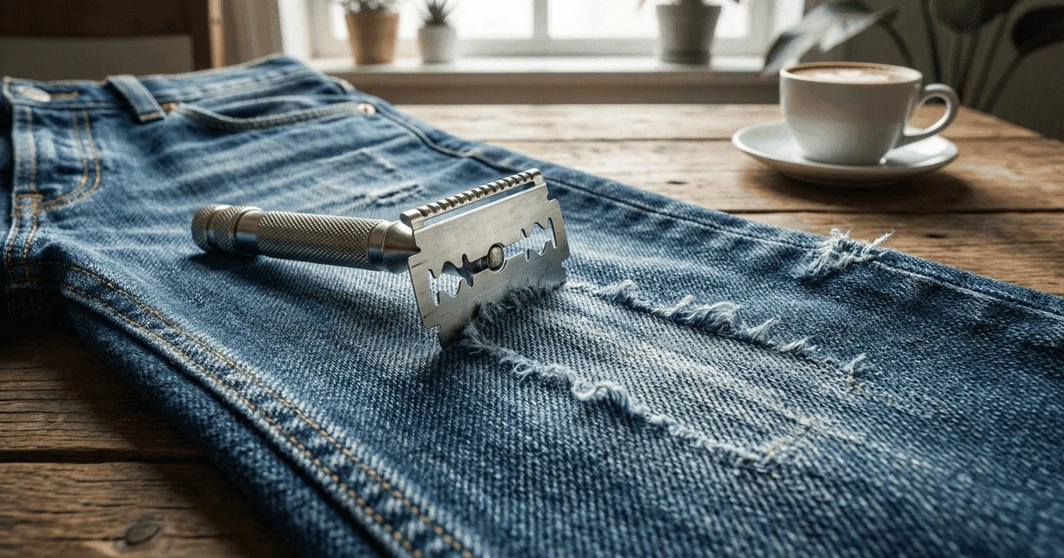 Cómo afilar cuchillas de afeitar reutilizables en casa: el secreto del denim