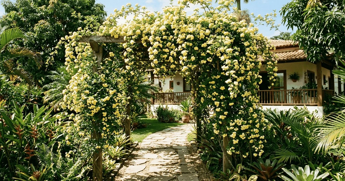 La trepadora que deslumbra: flores amarillas todo el año, fácil y súper rápida