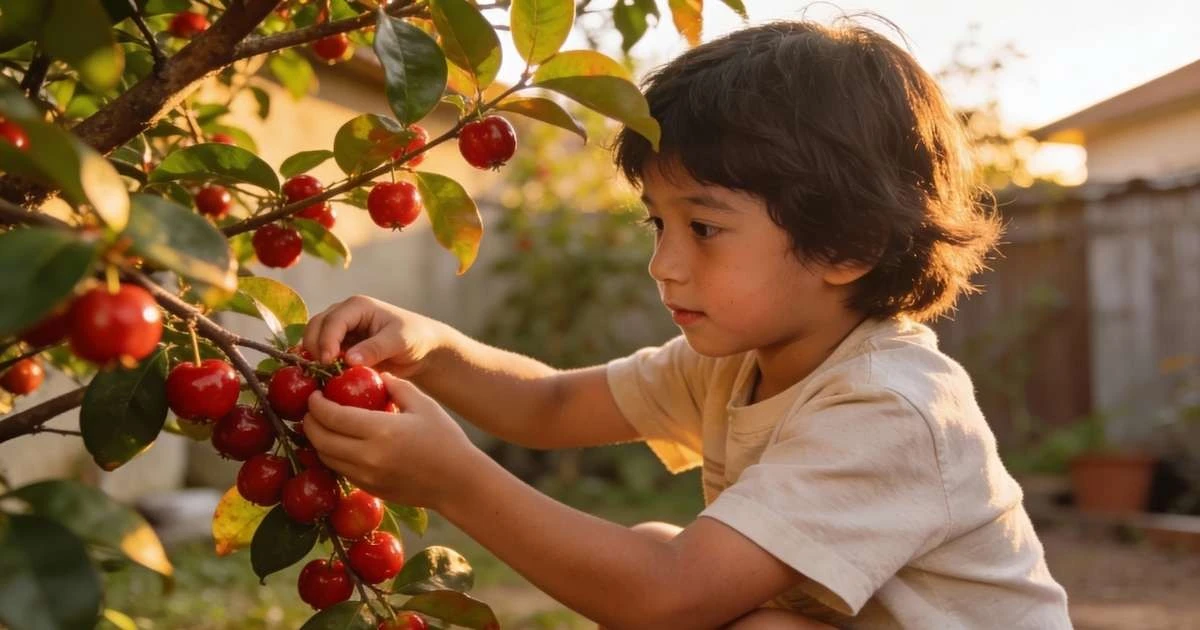 La árvore que cresce rápido, faz sombra generosa no quintal e ainda vira suco e doce direto do pé