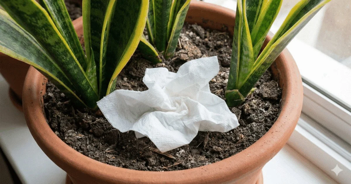 El papel higiénico en tu planta: el truco secreto para mantenerla sana
