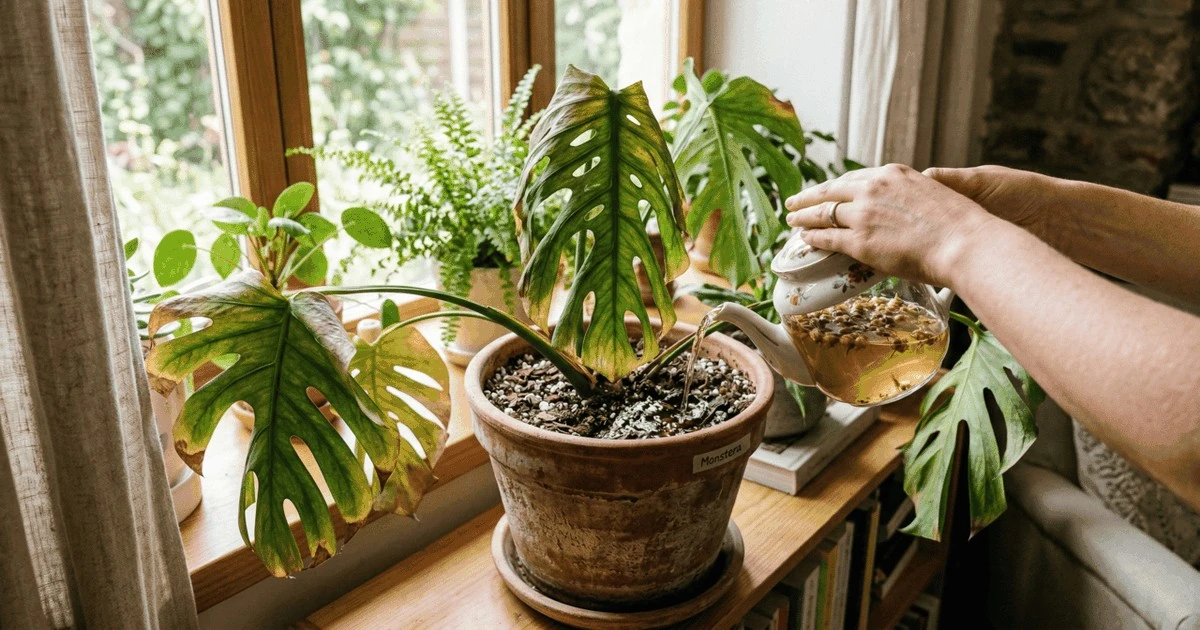 Recupera tu Costilla de Adán: El Truco del Té de Manzanilla que Sorprenderá a Tus Hojas Marchitas
